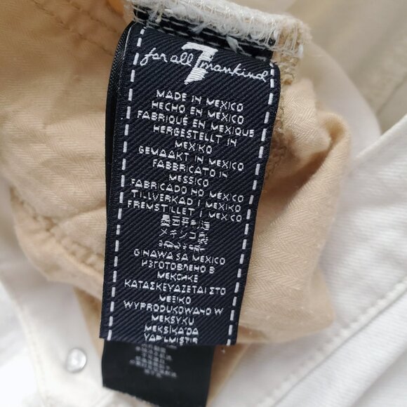 7 for All Mankind Peggi  High Rise Tapered Straight Leg Jeans White Size 29 - Picture 10 of 16